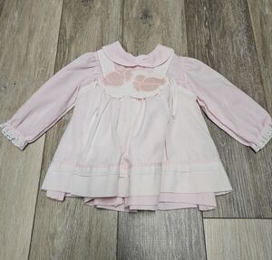 Alexis Baby Girl Dress Infant Baby 12M Pink Lace Ruffle Tiered Ribbon Pink